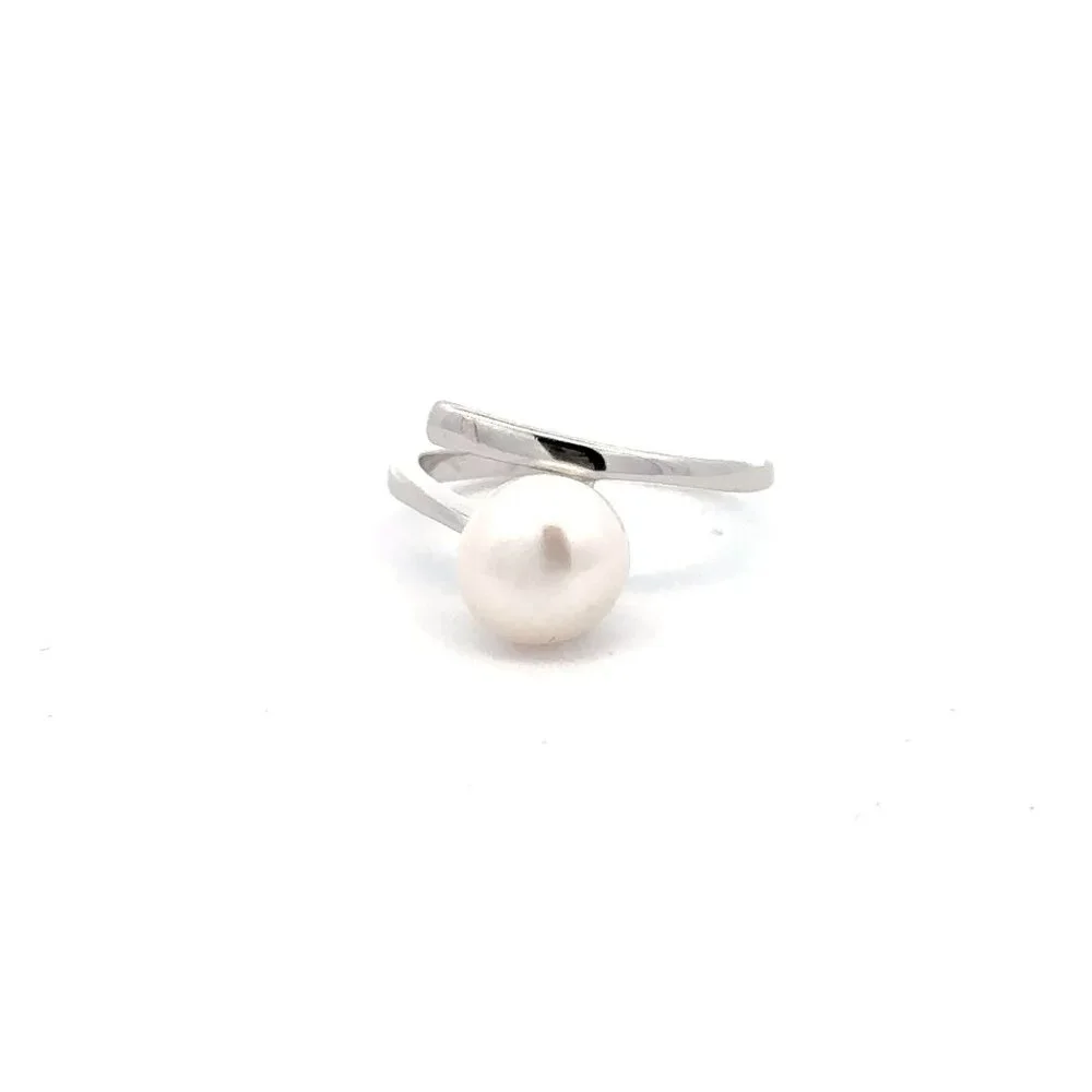 925 Sterling Silver Ring Freshwater Pearl Size 5 - Picture 1 of 5